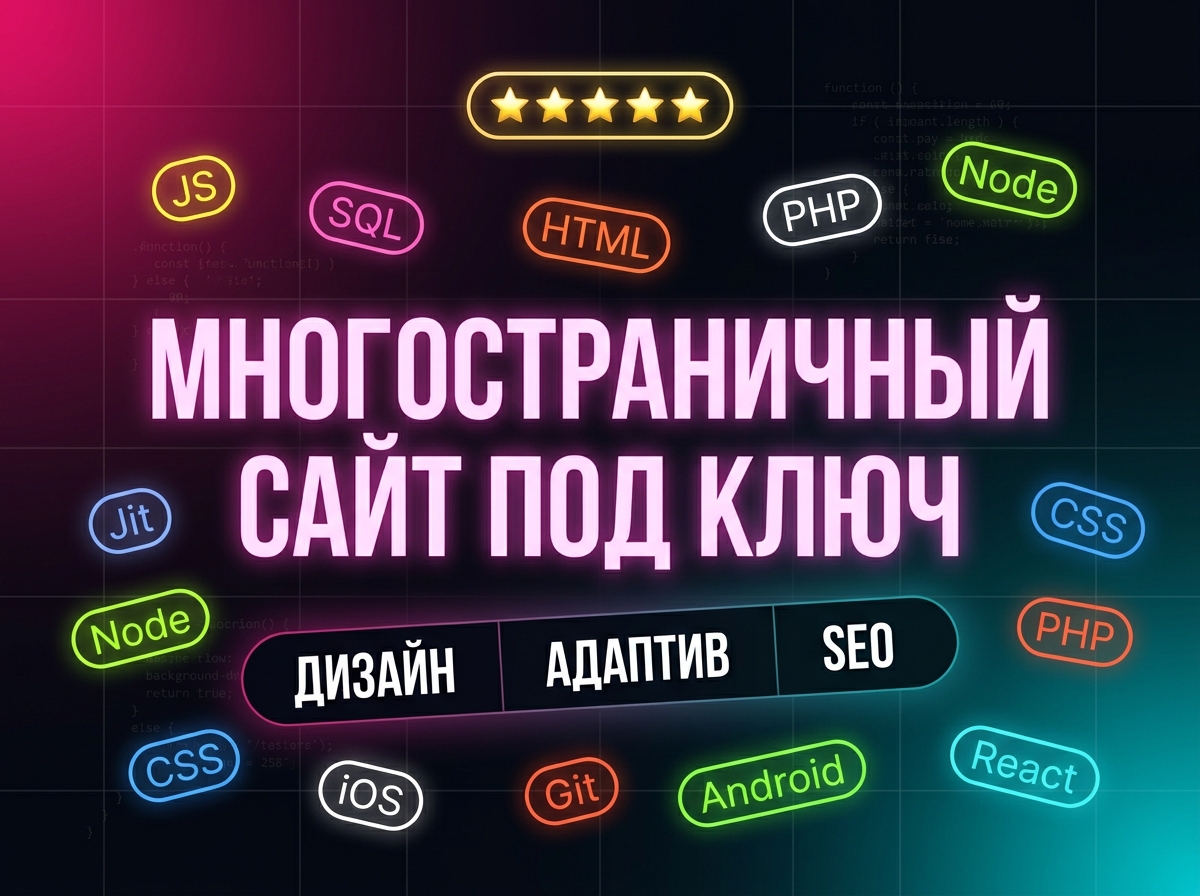 Многостраничный сайт под ключ: дизайн + вёрстка + запуск
